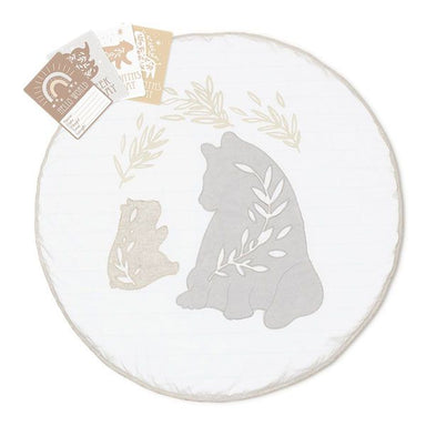 Living Textiles Round Play Mat with Milestone Card - Bosco Bear