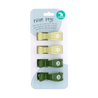All4Ella 4 Pack Pram Pegs - Lime/Forest Green