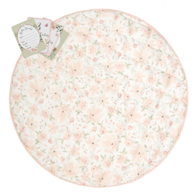 Living Textiles Round Play Mat with Milestone Cards - Meadow
