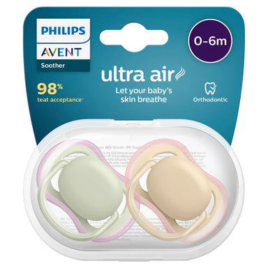 Philips Avent Ultra Air Soother 0-6 months 2-pack Non Deco Mix