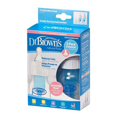 Dr Browns Narrow Neck 60ml Feeding Bottles with Premie Teat 2 Pack