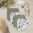 Living Textiles 4-pack Face Washers - Forest Retreat/Olive Dots