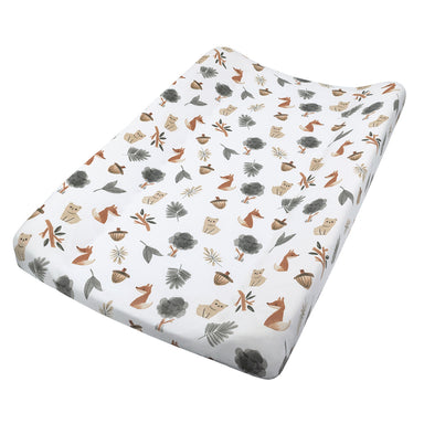 Living Textiles Change Pad Cover & Liner - Forest Retreat/Olive Dots
