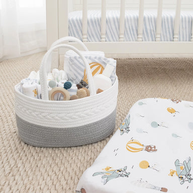 Living Textiles Cotton Rope Nappy Caddy Grey
