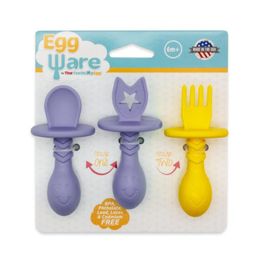 The Teething Egg EggWare Utensils Lavender/Yellow