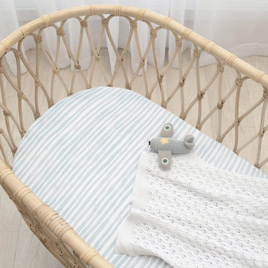 Living Textiles 2-pack Jersey Bassinet Fitted Sheet Up Up & Away/Stripes