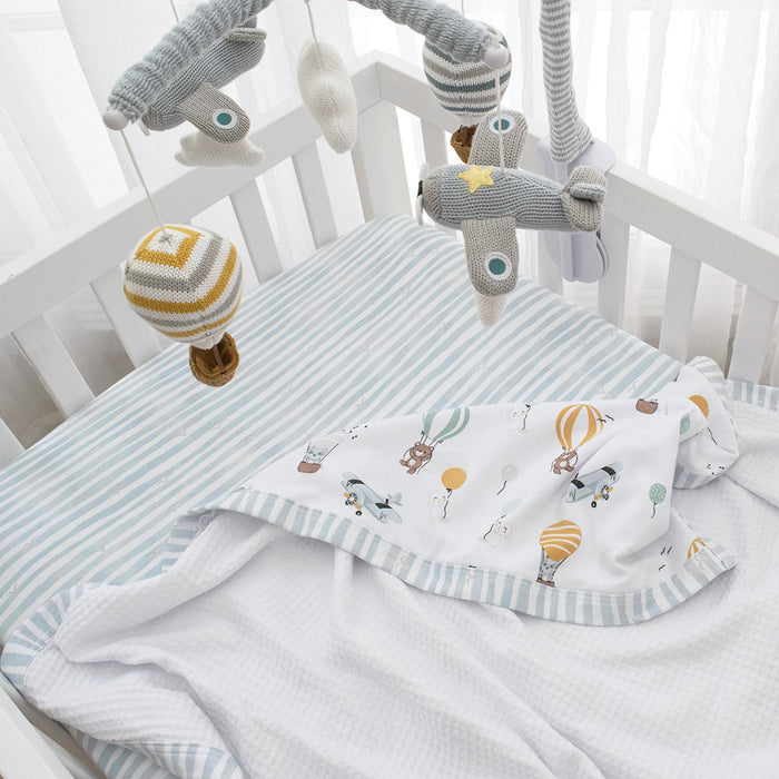 Living Textiles Cot Waffle Blanket - Up Up & Away