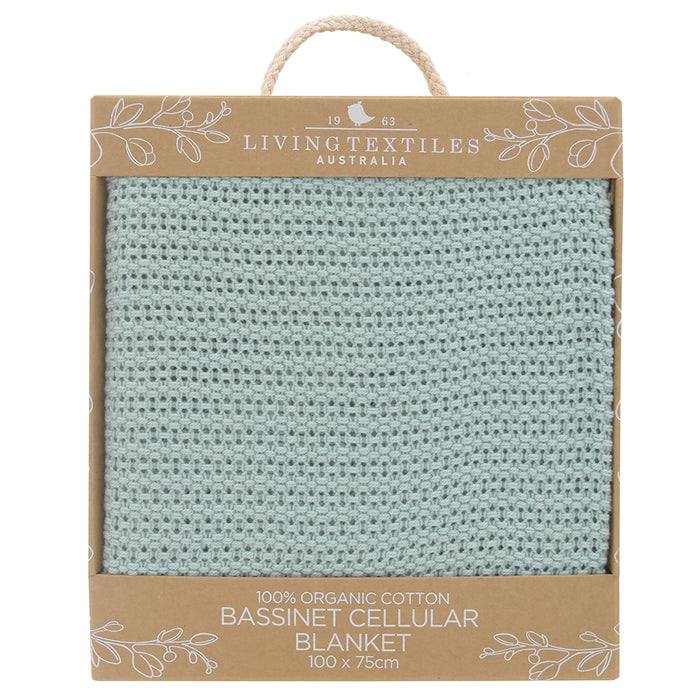 Living Textiles Organic Cellular Cot Blanket Sage