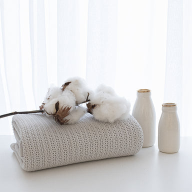 Living Textiles Organic Cellular Cot Blanket Grey