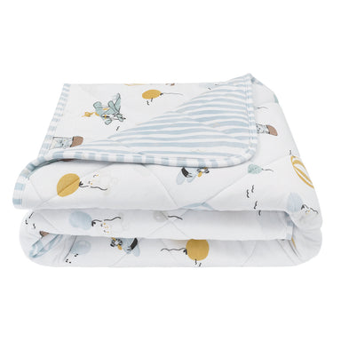 Living Textiles Reversable Jersey Cot Comforter- Up Up & Away/Stripes