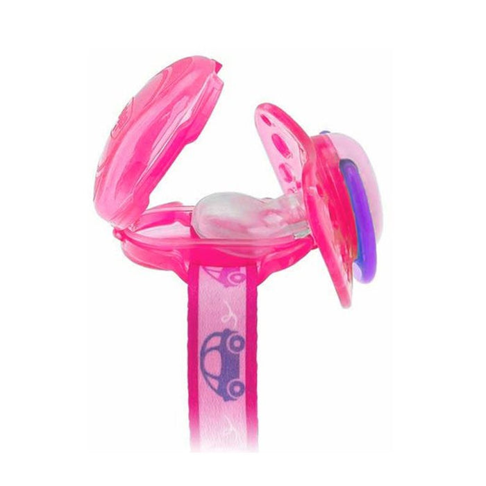 Chicco Clip With Teat Cover Pink