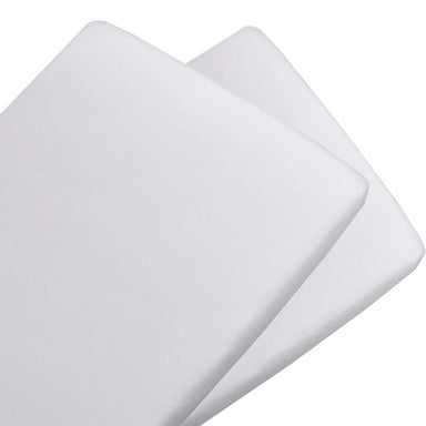 Living Textiles Bassinet Jersey Fitted Sheet White 2 Pack