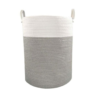 Living Textiles Cotton Rope Hamper White/Grey