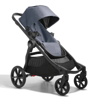 Baby Jogger City Select 2 Pram (Peacoat Blue) and Deluxe Bassinet (Black)Package