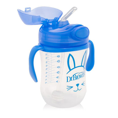 Dr Browns 270ml Babys First Straw Cup Blue