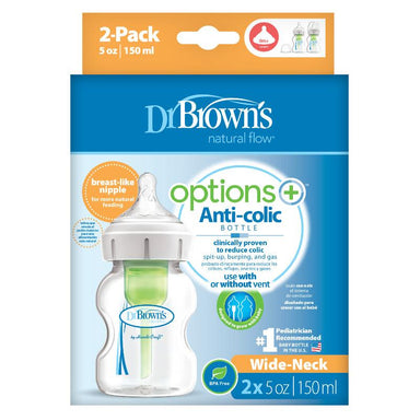Dr Browns Options+ Wide Neck 150ml Feeding Bottle 2 Pack