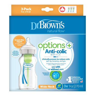 Dr Browns Options+ Wide Neck 270ml Feeding Bottle 3 Pack
