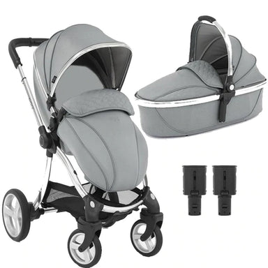 Egg 2 Stroller (Monument Grey) with Carrycot Bassinet + Height Increaser