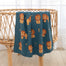 Living Textiles Whimsical Baby Blanket Lion/Navy