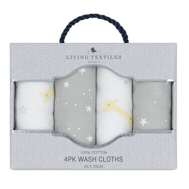 Living Textiles 4-pack Face Washers - Noah