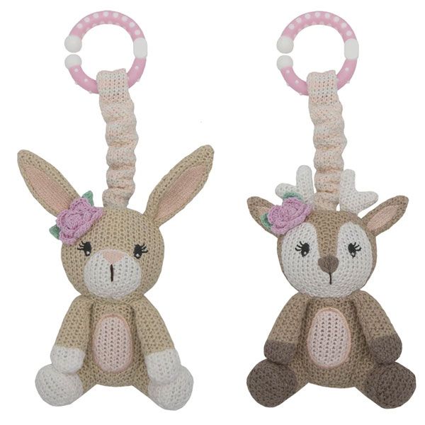 Living Textiles 2-pack Stroller Toy - Fawn & Bunny - Pre Order Mid June